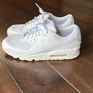 Nike air max 90 triple white tennis shoes size 10 men’s athletic sports sneakers